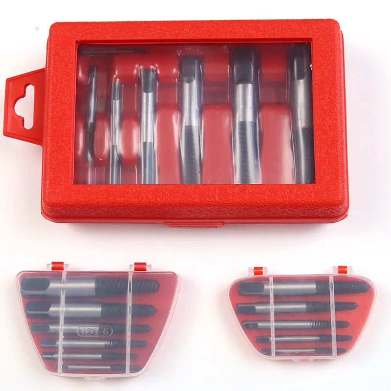 5-6pcs/set Damaged Broken Screw Remover Extractor Drill Bit Guide Set Broken Bolt Remover Easy Out Set Hardware tools