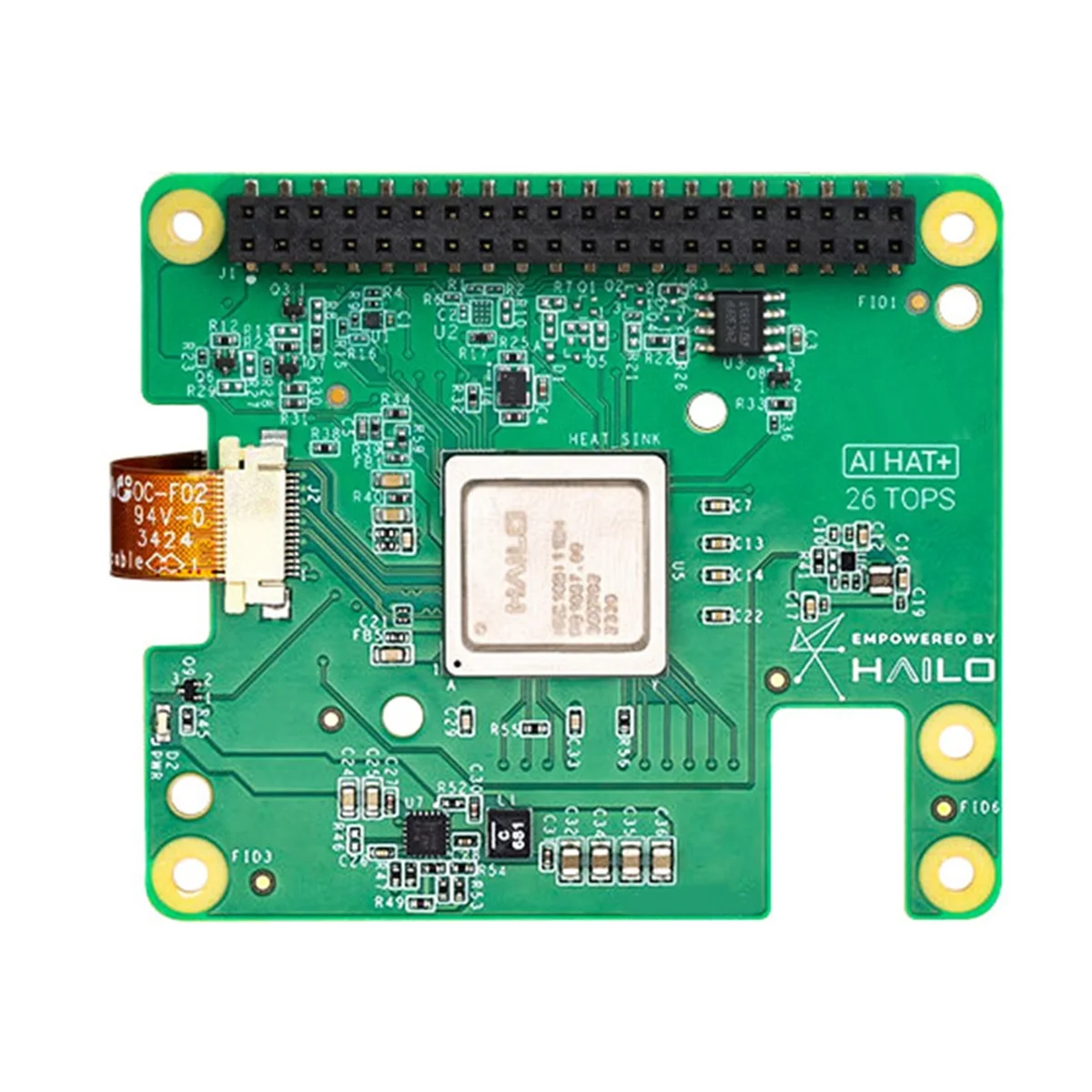 Para Raspberry Pi AI HAT + Hailo-8 26Tops para Raspberry Pi5 PCIe M.2 Gen3 para TensorFLow,TensorFlow Lite,ONNX,Keras,Pytorch