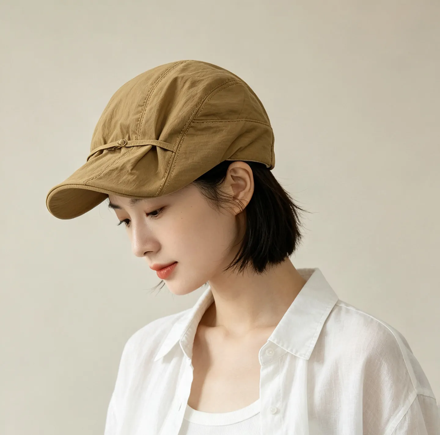 Women Newsboy Cap Summer Thin Breathable Foldable Adjustable Buckle Visor Hat Casual Sun‑Protective Driving Sun Beret Cap Ladies
