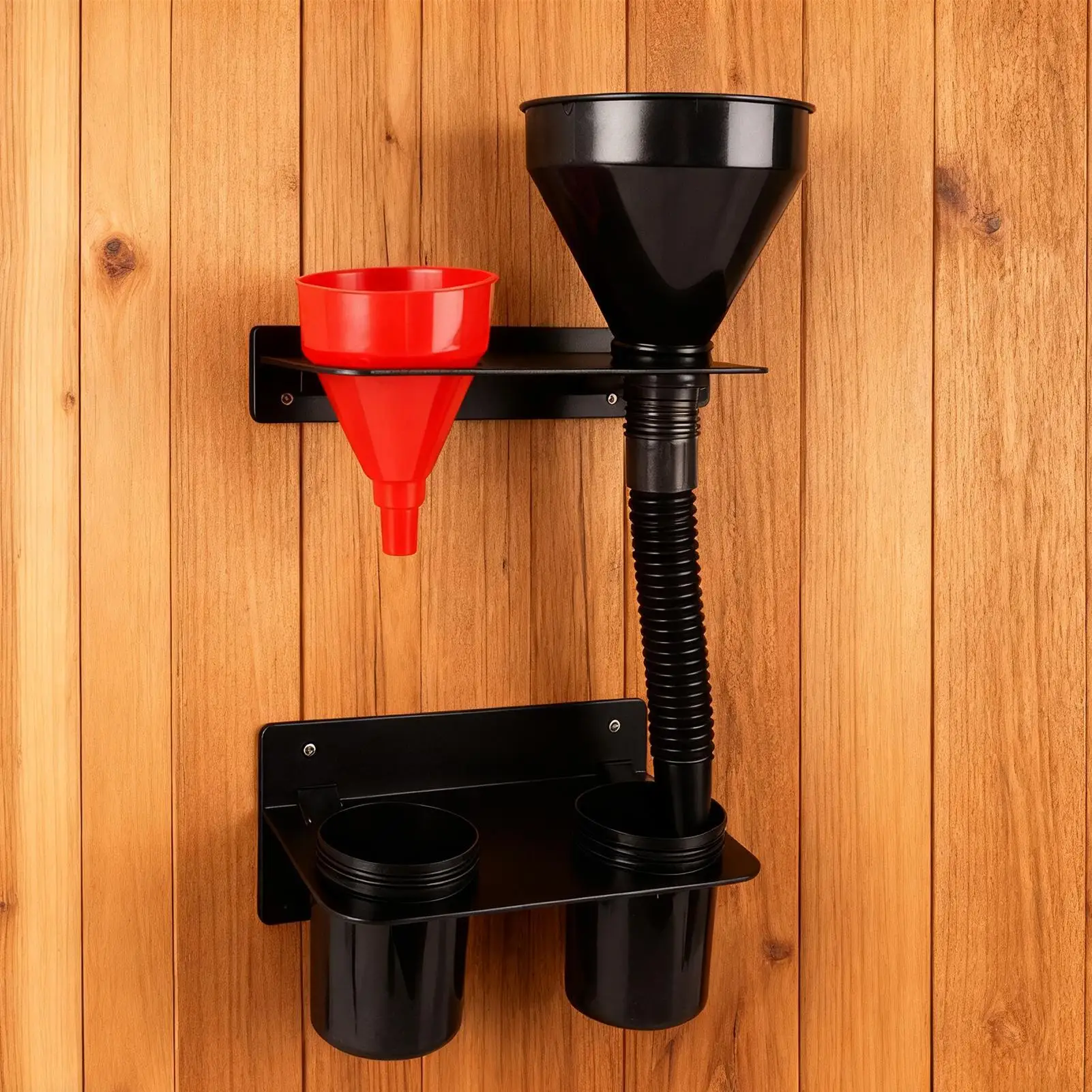 Oil Funnel Holder With Removable Drip Cups Wall Mount Garage Supplies Drip Drain Rack For Coolant Motor Engine Additive Filter