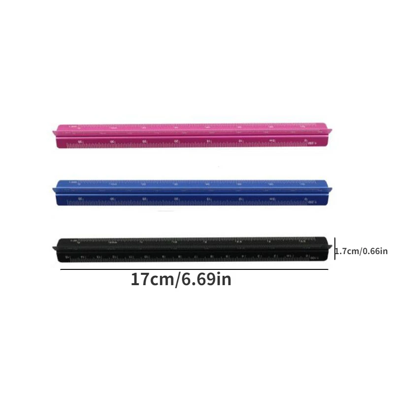 Triangular Scale Ruler Clear Precise Scale 1Pcs 15cm Aluminum Alloy Blueprint Drawing Architectural Engineering Students Sketch