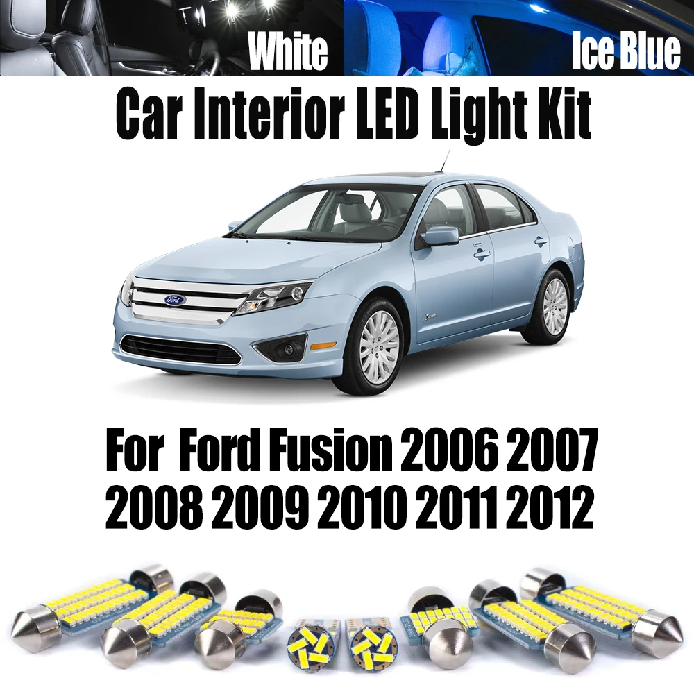 

Canbus для Ford Fusion 2006, 2007, 2008, 2009, 2010, 2011, 2012, светодиодный интерьер автомобиля, чтение карт, купол, багажник, комплект светового освещения, аксессуары