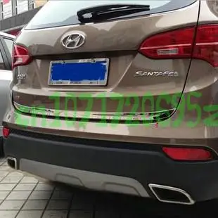 Imagen 2 del producto Para Hyundai SANTA FE IX45 2013 2014 2015 2016-2018 cubierta trasera del maletero embellecedor puerta trasera guarnición moldura tira accesorios de coche