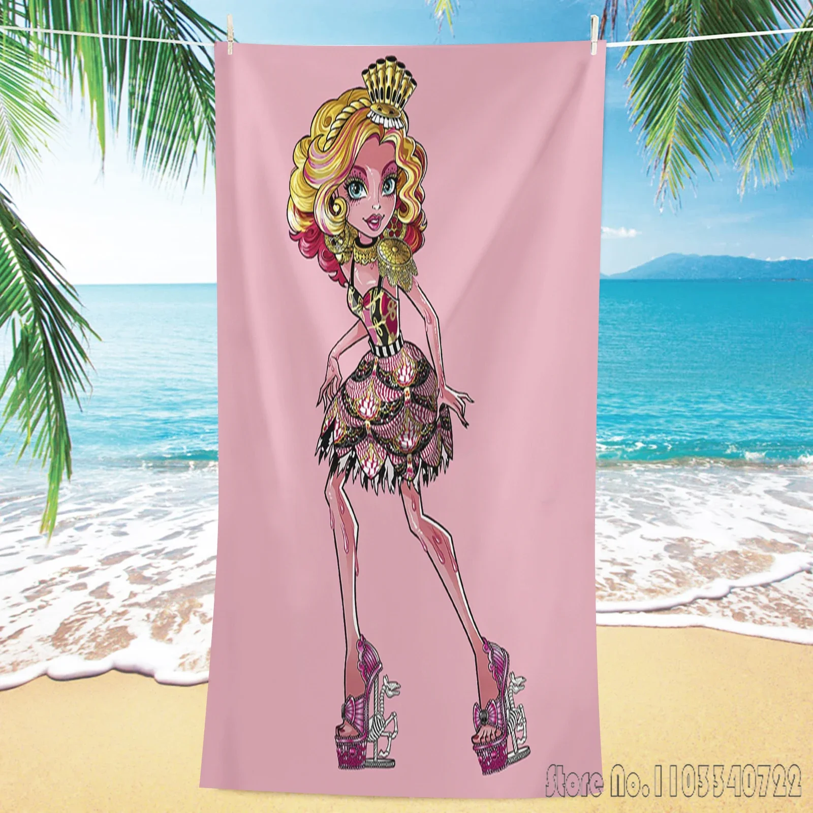 Monster High Beach Towels Children Cartoon Bath Towels Microfiber Beach Swimming Towel Decor for Kids Gift 75x150cm