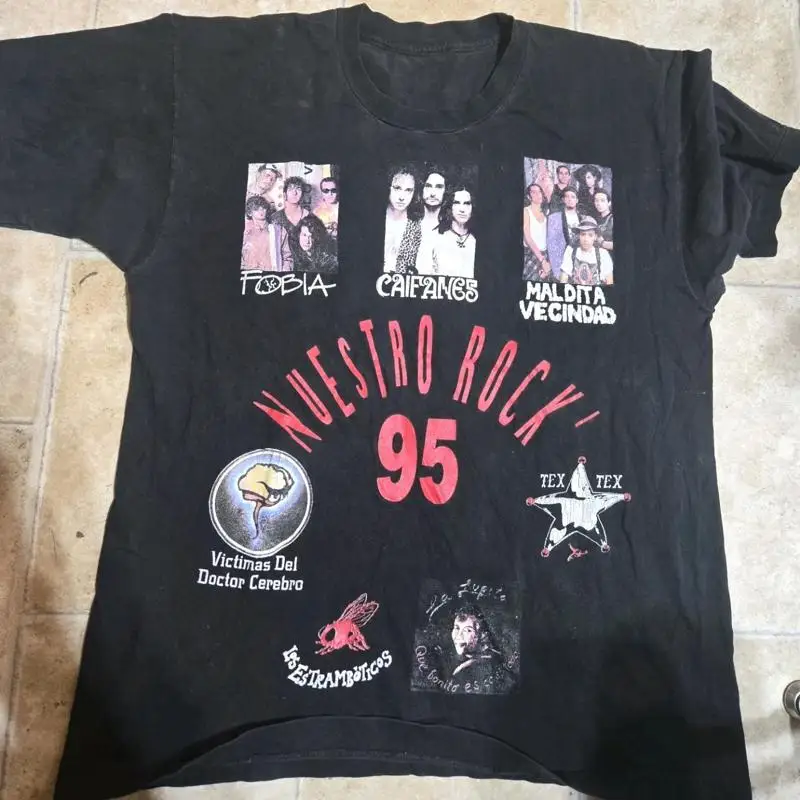 Vtg Caifanes Maldita Vecindad Fobia 1995 banda de Rock mexicano camiseta Xl