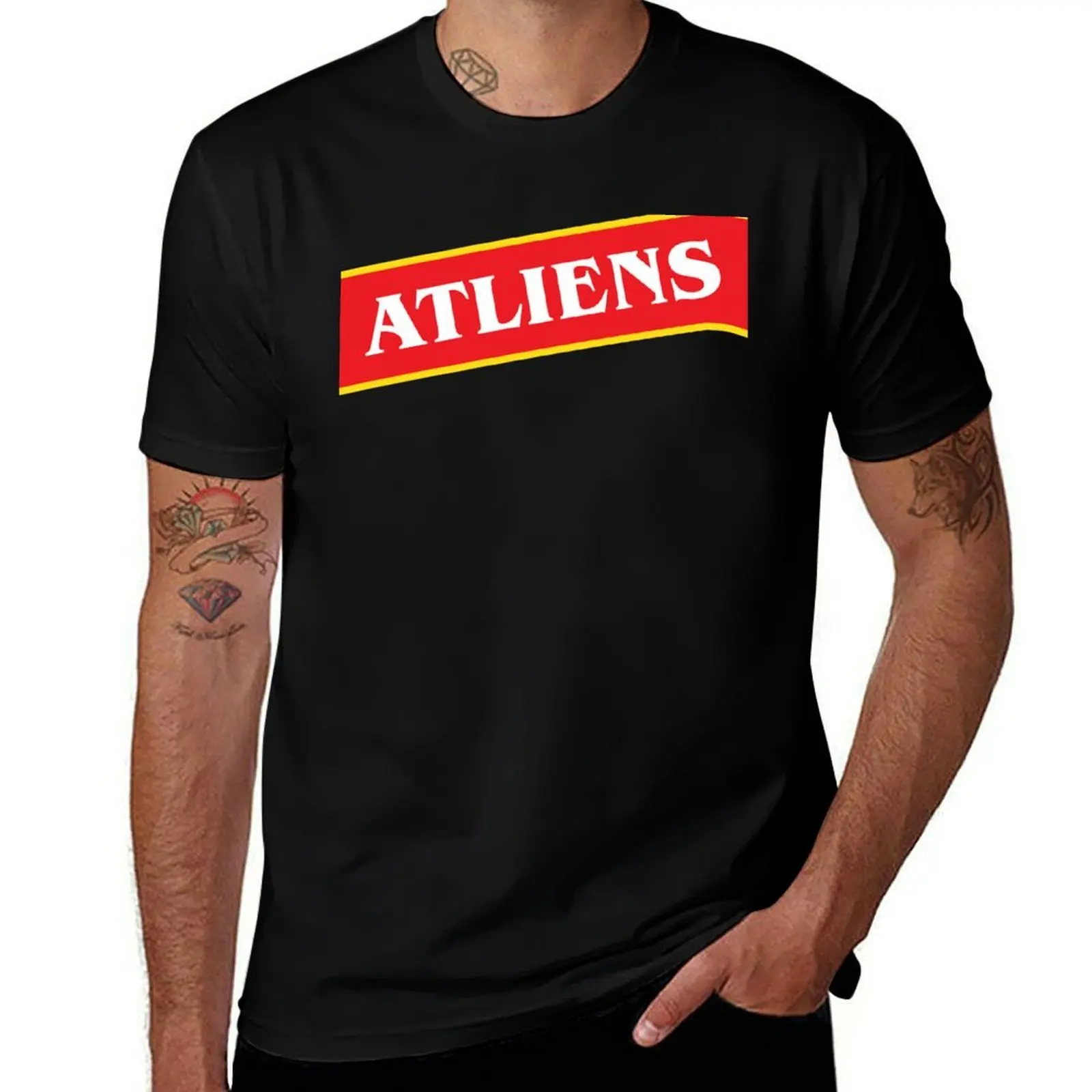 

ATLIENS Stripe on White T-Shirt Big and Tall Short Sleeve Tee
