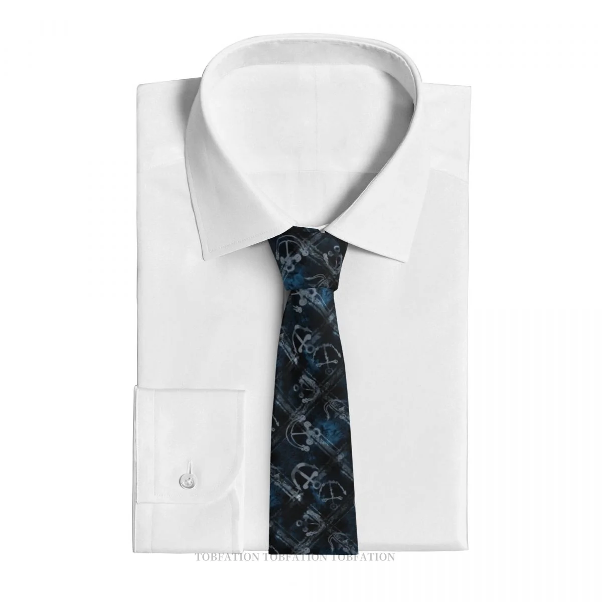 Anchor Blue Vintage Men Ties 3D Printed Hip-Hop Street Business Wedding Party Shirt Accessories