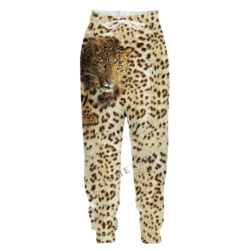 Leopard Male Vintage Pants Korean Streetwear Long Men Sweatpants Casual Y2k Jogger Sport Hiphop Fitness Trousers Man Clothing