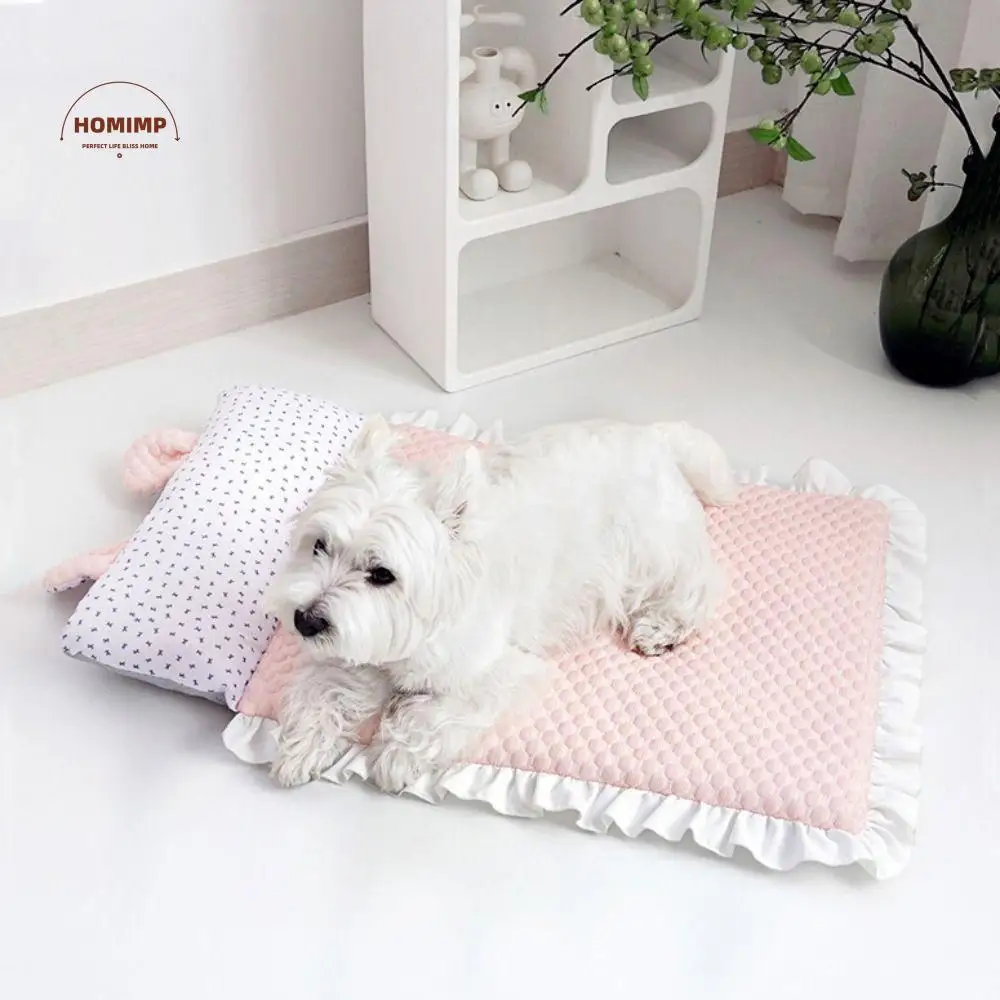 

Refreshing Washable Pet Cooling Mat Ice Silk Fabric Removable Dog Bed Skin Friendly Breathable Dog Bed Indoor Use