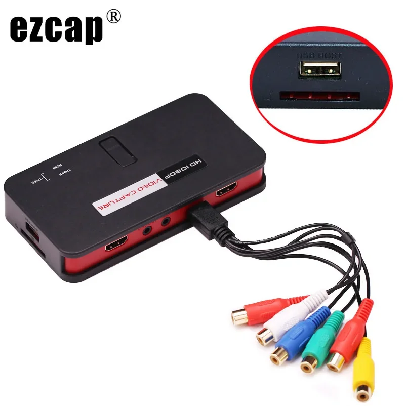 

1080P HDMI AV Audio Video Capture Card for PS3 PS4 TV Box Phone Game HD Camera Recording Box To USB Disk, PC OBS Live Streaming