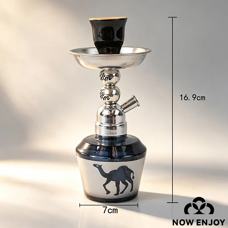 NOW ENJOY 2026 Popular Portable Mini Water Pipe Hookah Single Tube Glass Pipe Shisha Tobacco Smoking Pipes best Gift for men view 5