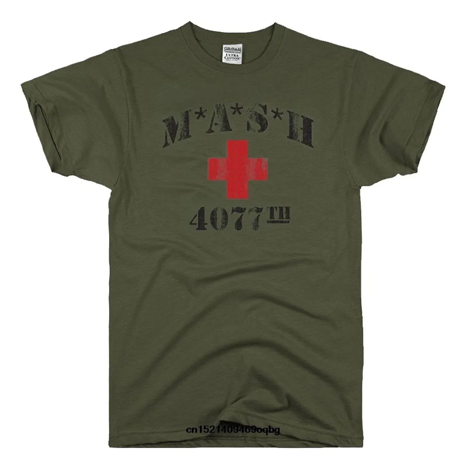 Men's Vintage Short Sleeve T-Shirt Mash 4077th Customizable Hand-Painted Design Clothing Customization Service