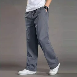 Pantaloni larghi Cargo in cotone Oversize da uomo di grandi dimensioni pantaloni sportivi larghi Casual da jogging Multi-tasche in vita elastica estiva