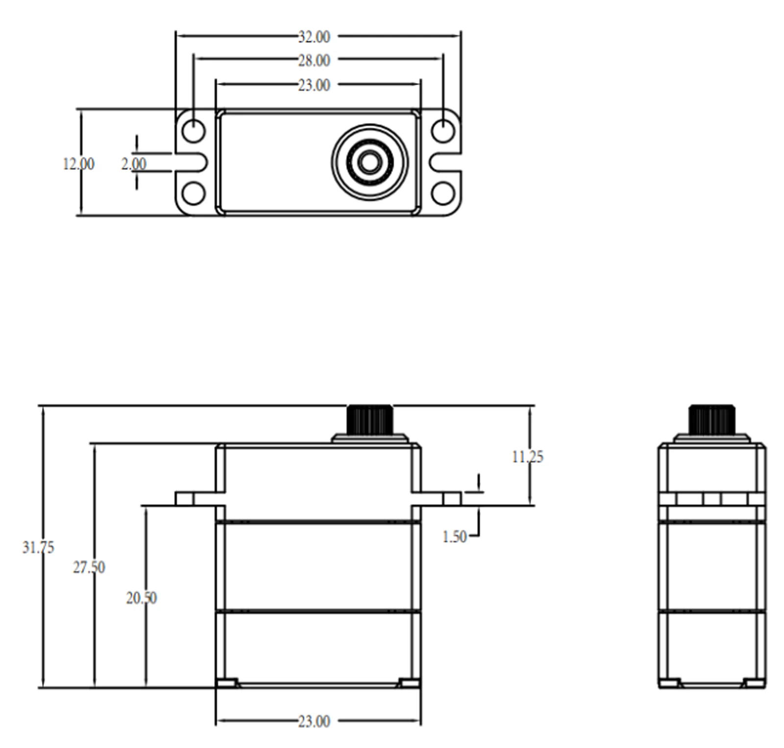 Servomotor Micro Digital sin núcleo HV2010MG, 11KG, Mini Servos de engranaje de Metal, piezas de juguetes DIY para modelo de coche Robot
