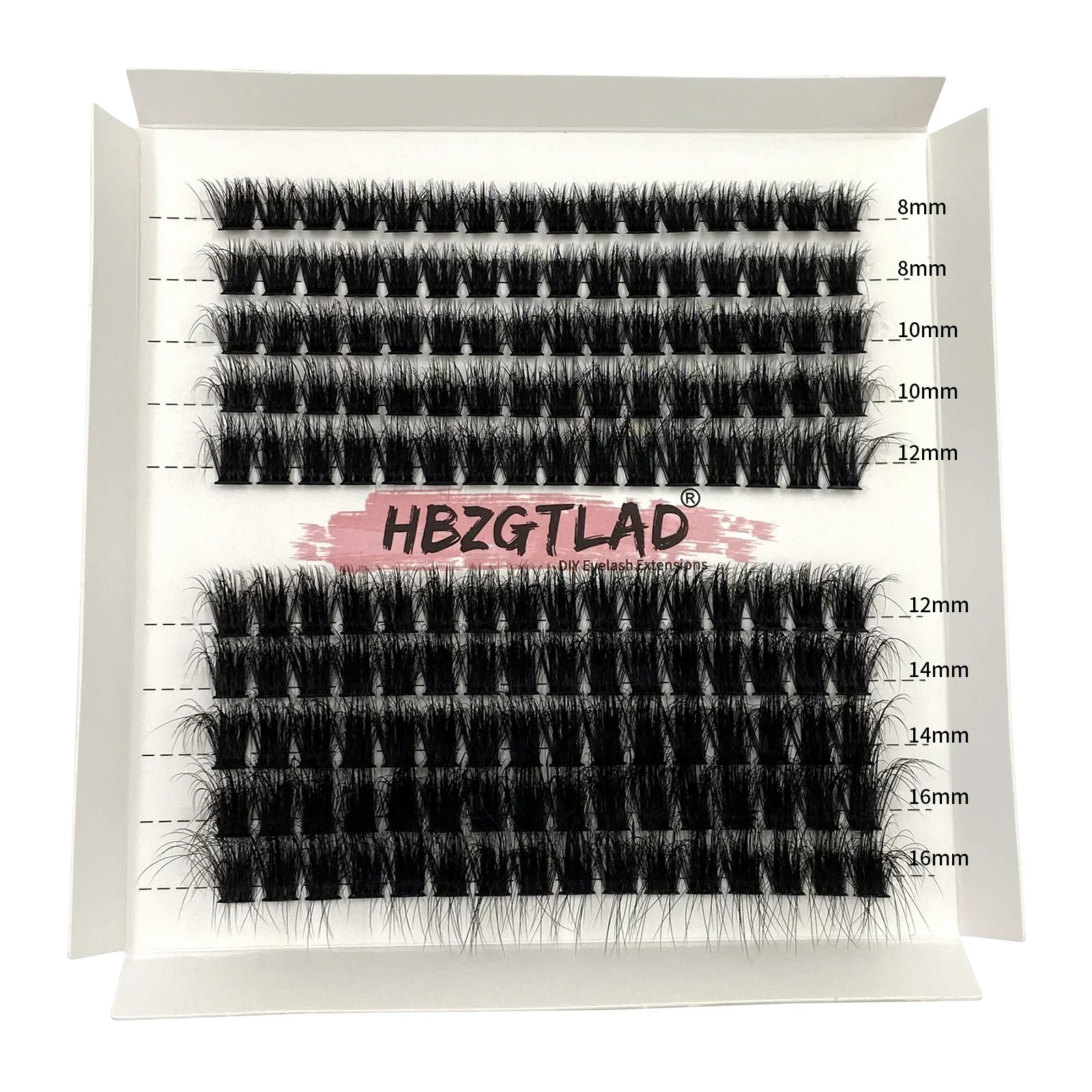 HBZGTLADDIY 8-17MIX Wimpernbüschel Flauschige Dicke Wimpernbüschel Wimpernverlängerung 100D Wispy Einzelne Wimpernverlängerungen Büschel