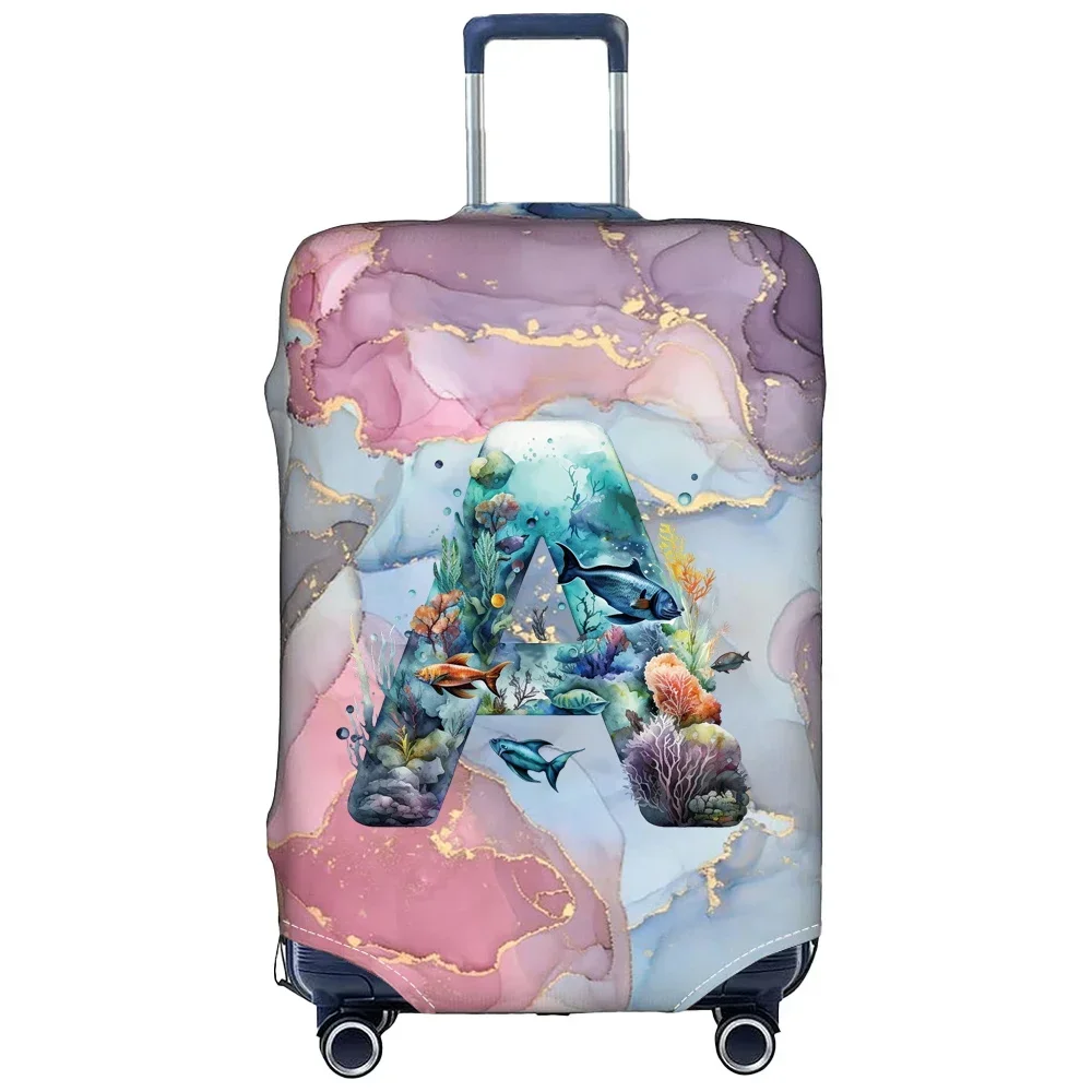 travel Thick Elastic Luggage cover suitcase Protective Covers Baggage Case Cove for 18-32Inch Suitcases print fish letter series