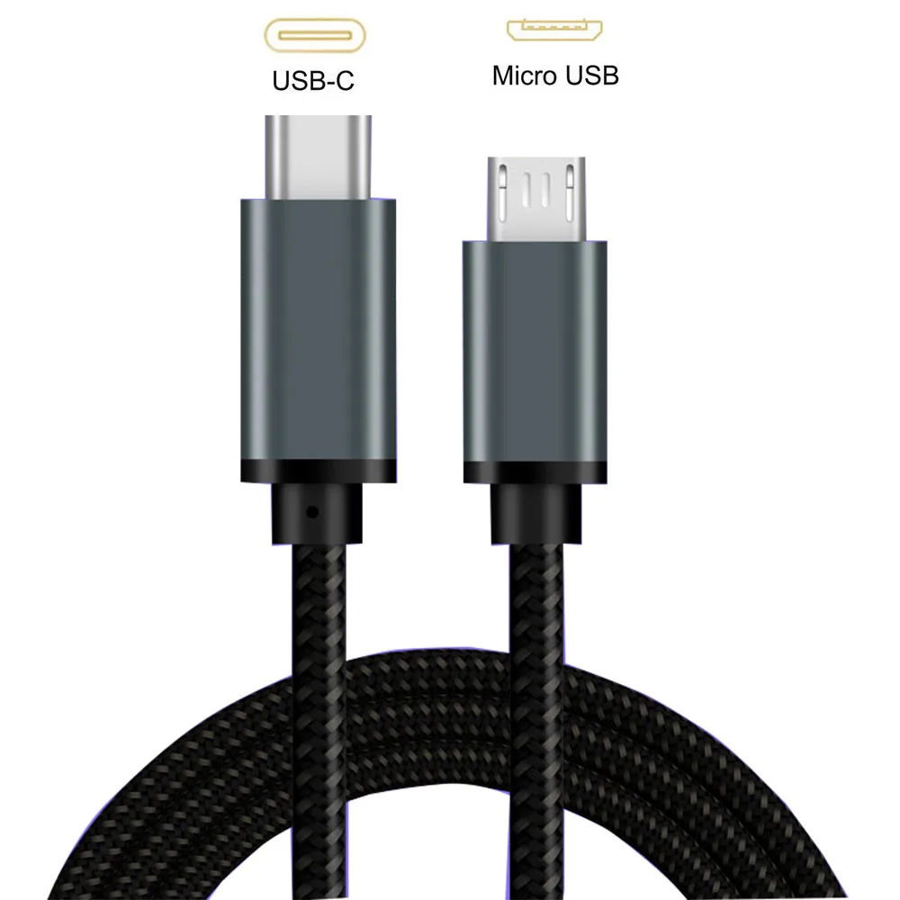 Braided USB C to Micro USB Cable Fast USB Type C to Micro USB OTG Charging Sync cable USB-C to Micro USB for Samsung Xiaomi Huaw