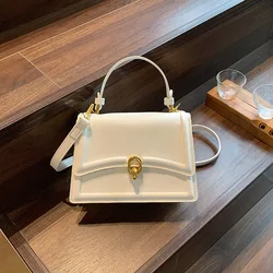 Korean Crossbody Bag 2023 New Women's Solid Color Exquisite Lock Buckle Advanced Shoulder Bag Luxury Versatile Ladies Handbag