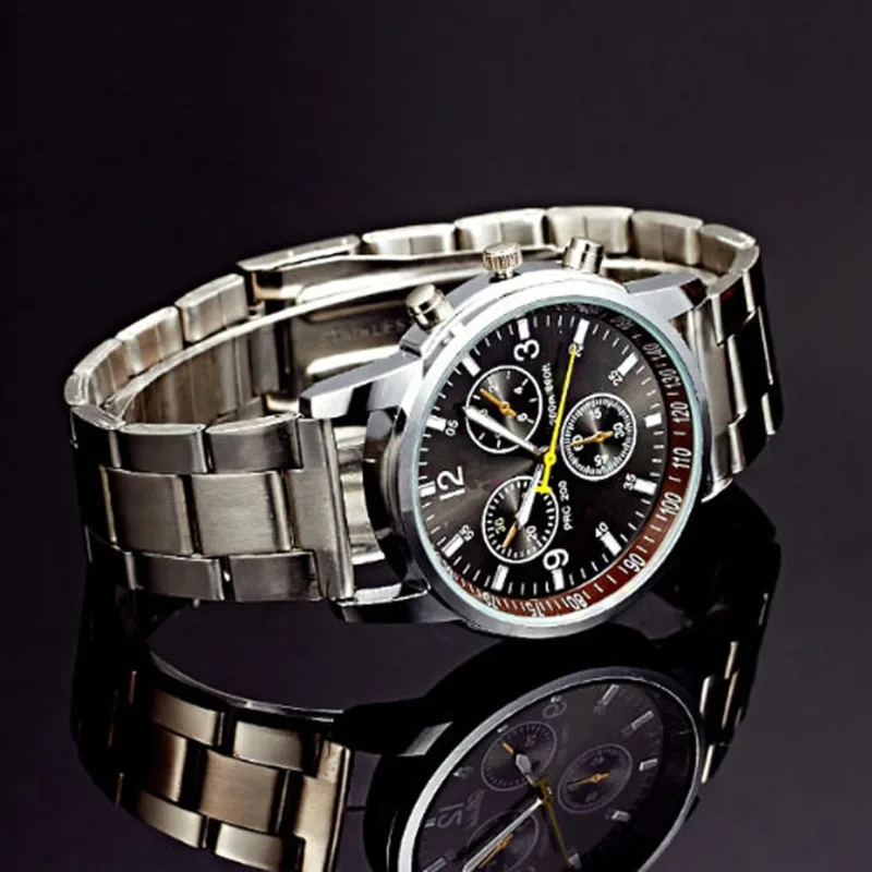 Reloj de pulsera analógico de cuarzo deportivo de acero inoxidable de lujo para hombre, reloj informal elegante, reloj masculino, Montre Homme Reloj