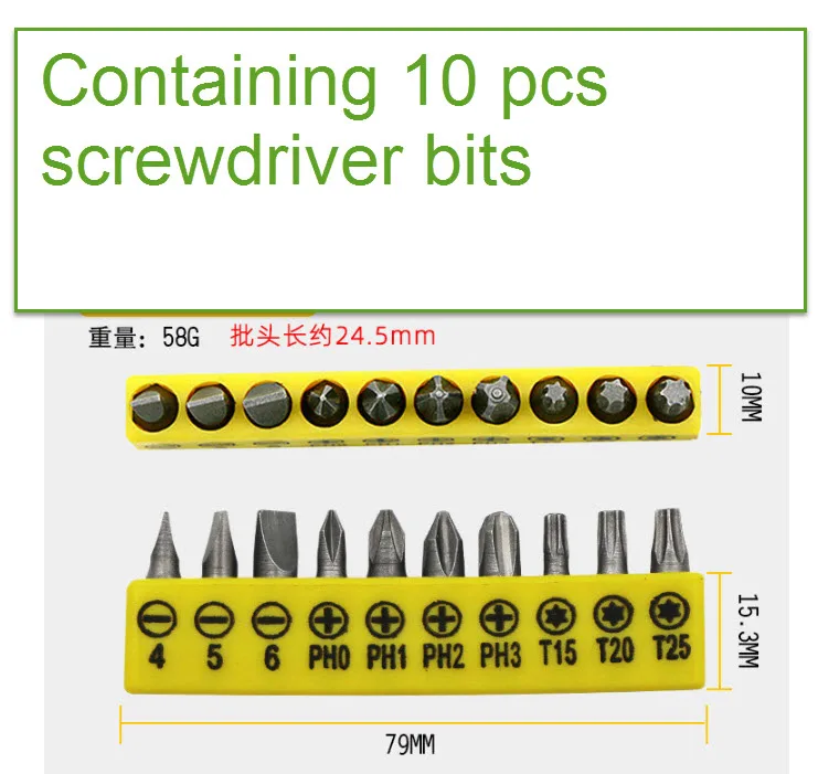 Ratchet Screwdriver For Snowboard Fixer High Torque Portable Forward/Reverse(Containing 10 Pcs Screwdriver Bits)