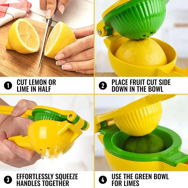 2 in 1Fresh Presser Fruit Extractor Orange Citrus Lime Lemon Squeezer Hand Press Metal Portable Household Juice Squeezer