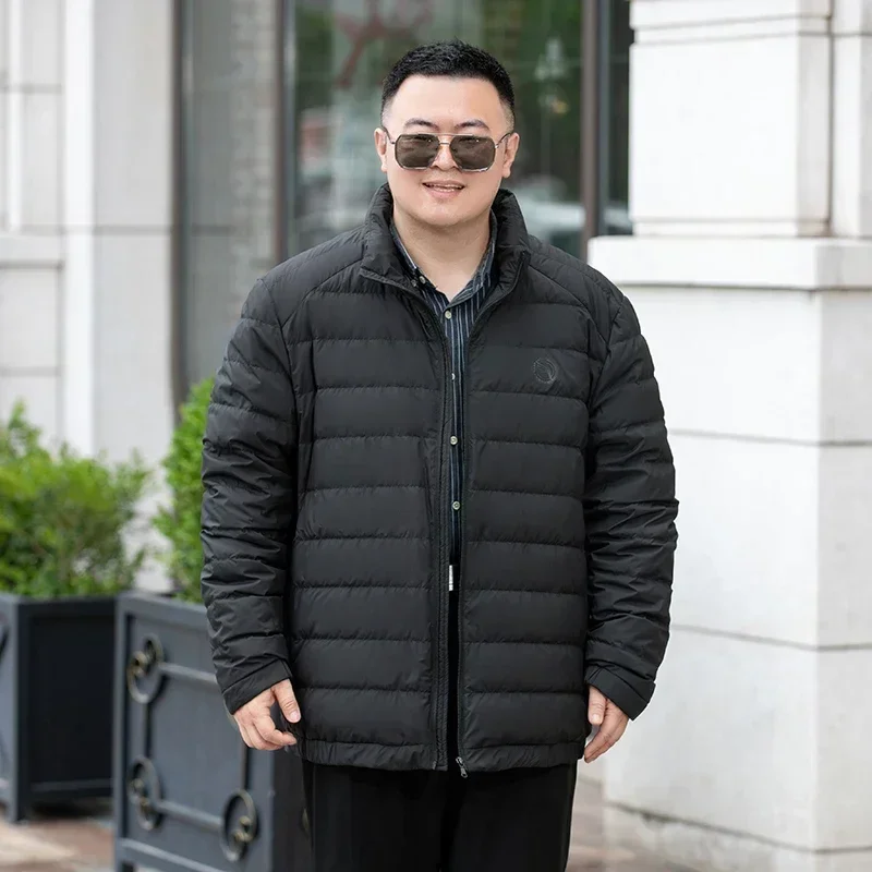 3XL-9XL Plus Size Luxury Men's Winter Plus Size Down Jacket Stand Collar 85 Duck Down Light Warm Clothes Simple Coat New Product