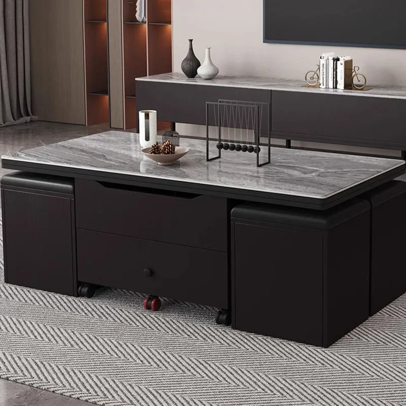 Mesa de centro moderna para el hogar, mueble de color negro, organizador de sofá nórdico, Mesa de centro móvil, Lateral, para Apartamento