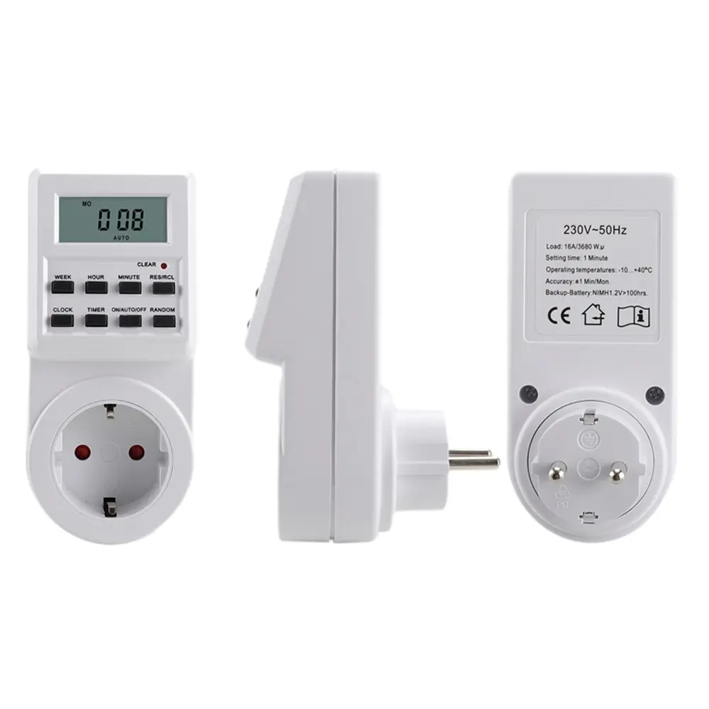 Electronic Digital Timer Switch 12/24 Hours Cyclic EU UK US Plug Kitchen Timer Outlet Programmable Timing Socket 220V 120V