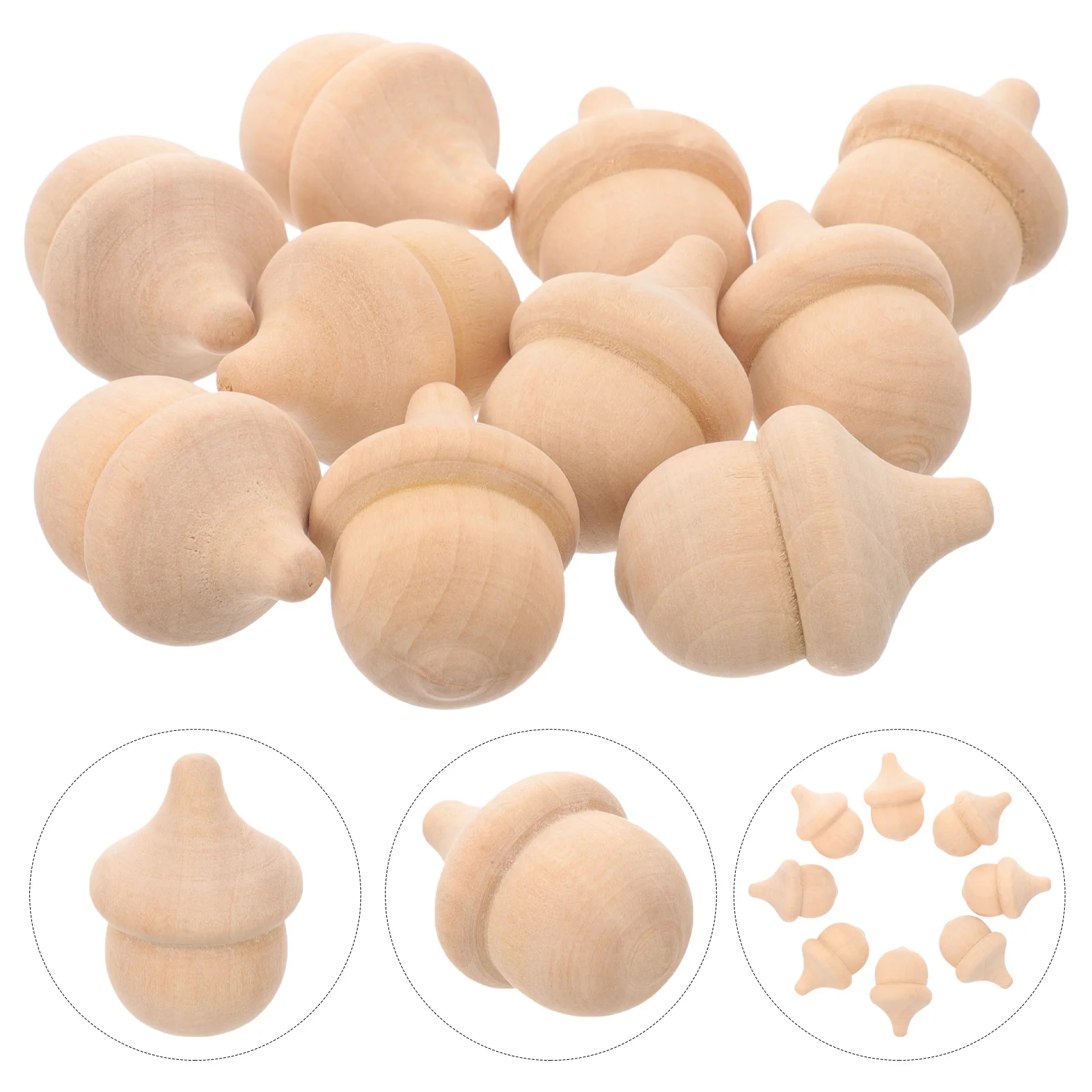 20 szt. Drewniane żołędzie niedokończone do rękodzieła DIY, ozdoby ślubne, dekoracje, drewniane żołędzie do rękodzieła, ozdoba z drewnianego żołędzia