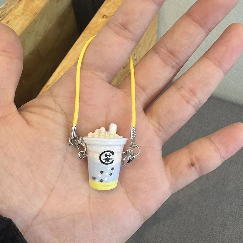 15 سنتيمتر/17 سنتيمتر Labubu إكسسوارات دمي-صغيرة واقعية فقاعة فنجان شاي أفخم قلادة Crossbody