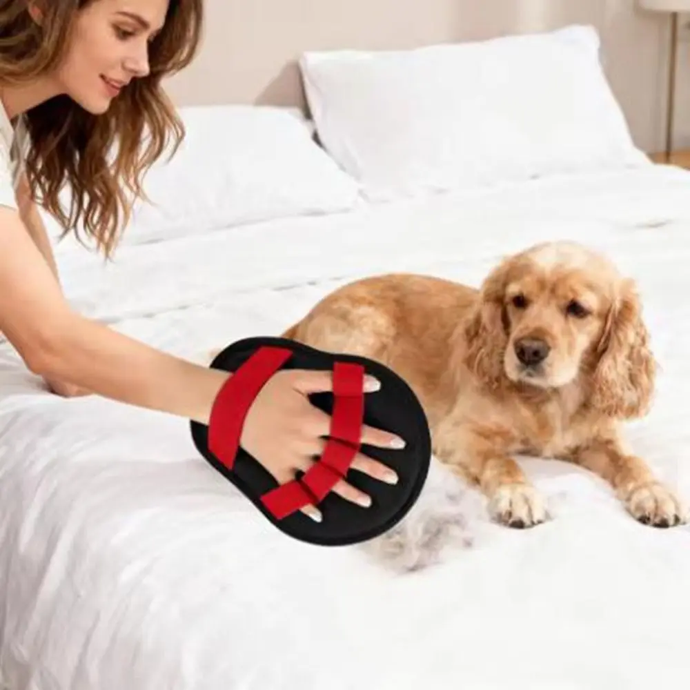Cloth Pet Hair Removal Glove Reusable with Massage Function Dog Animal Hair Remover Tool Hangable 5-Finger Grooming Cleaner