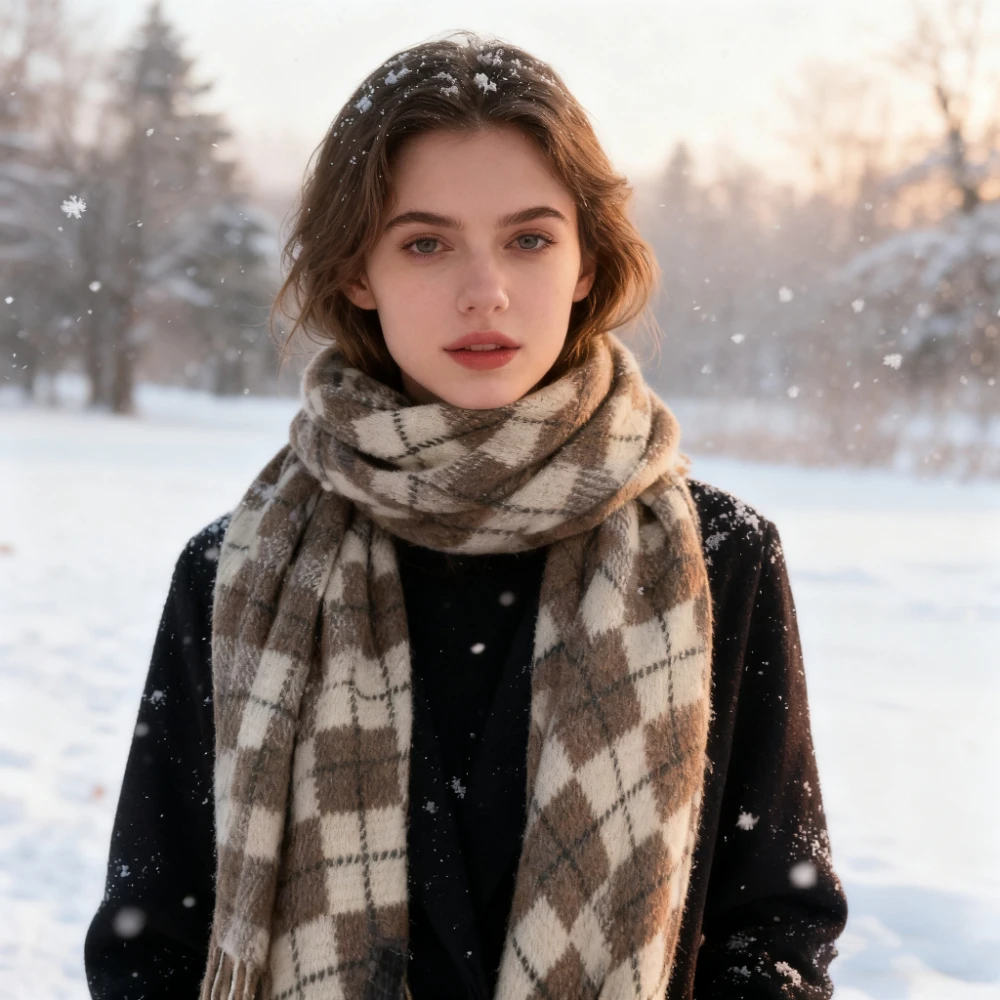 وشاح المعين الشتوي للسيدات هدية العيد للزوجين وشاح طالب متعدد الاستخدامات محبوك وشاح سميك دافئ