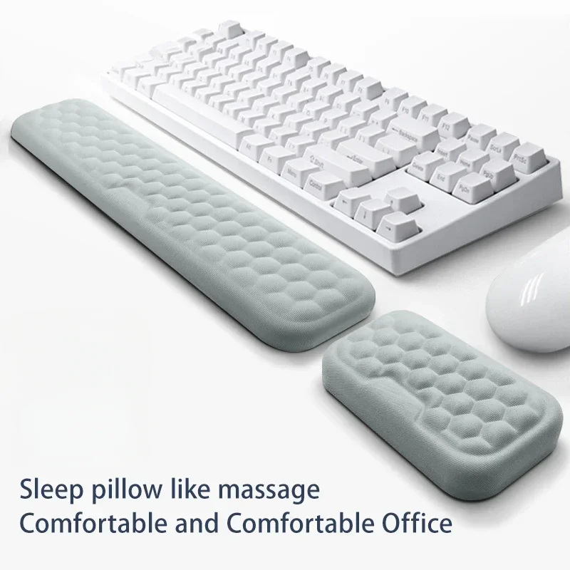 

All-Season Use Memory Foam Wrist Rest Mouse Pad with Keyboard Support Foam Silicone Desk Mouse Wrist Support Silicone Base