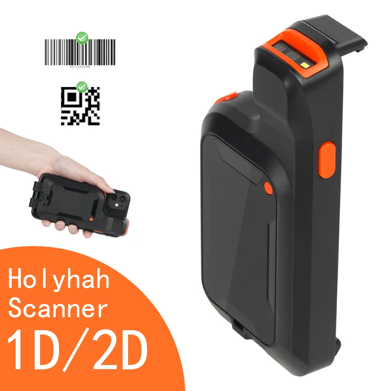 K20 2D Phone Back Clip Bluetooth Barcode Scanner Portable Barcode Reader Data Matrix Code 1D 2D QR Scanner for Android IOS