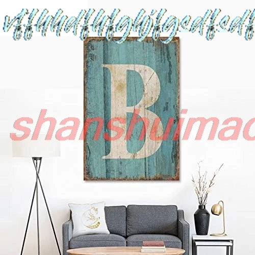 Decorative Tin Sign Letters,8 X 12 Inch,Hanging Wall 26 Letters Metal Alphabet Wall Letter For Home, Bedroom, Bar, Wall Dec sign
