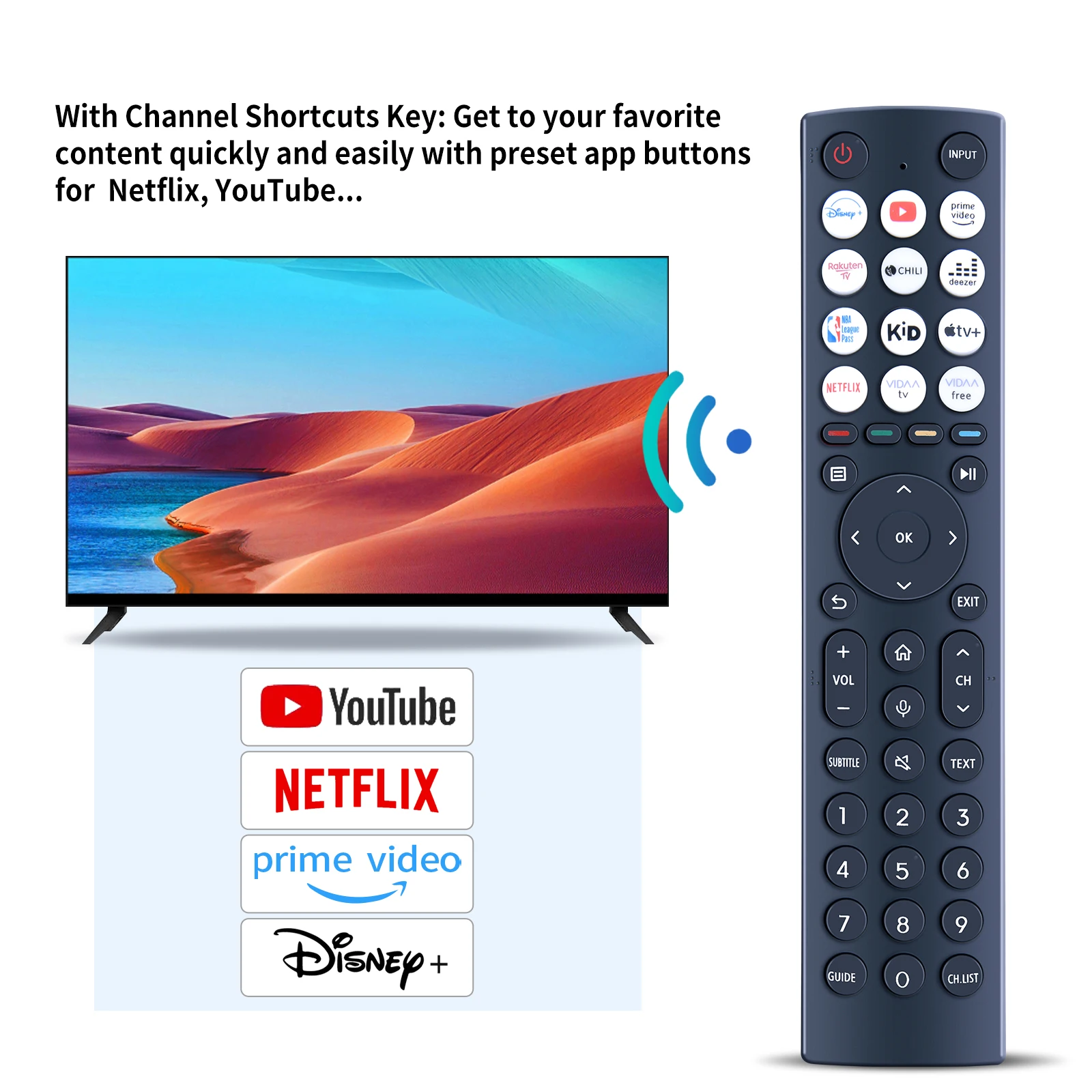 جهاز تحكم عن بعد ERF3D86H جديد لتلفزيون هايسنس الذكي 48A85H 65A9H 55U7HQ بدون صوت