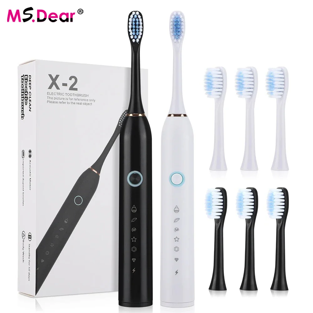 ذكي فرشاة أسنان كهربائية بالموجات الصوتية الكبار قابلة للشحن التلقائي بالكامل تبييض وجهاز تنظيف الأسنان للطلاب الرجال