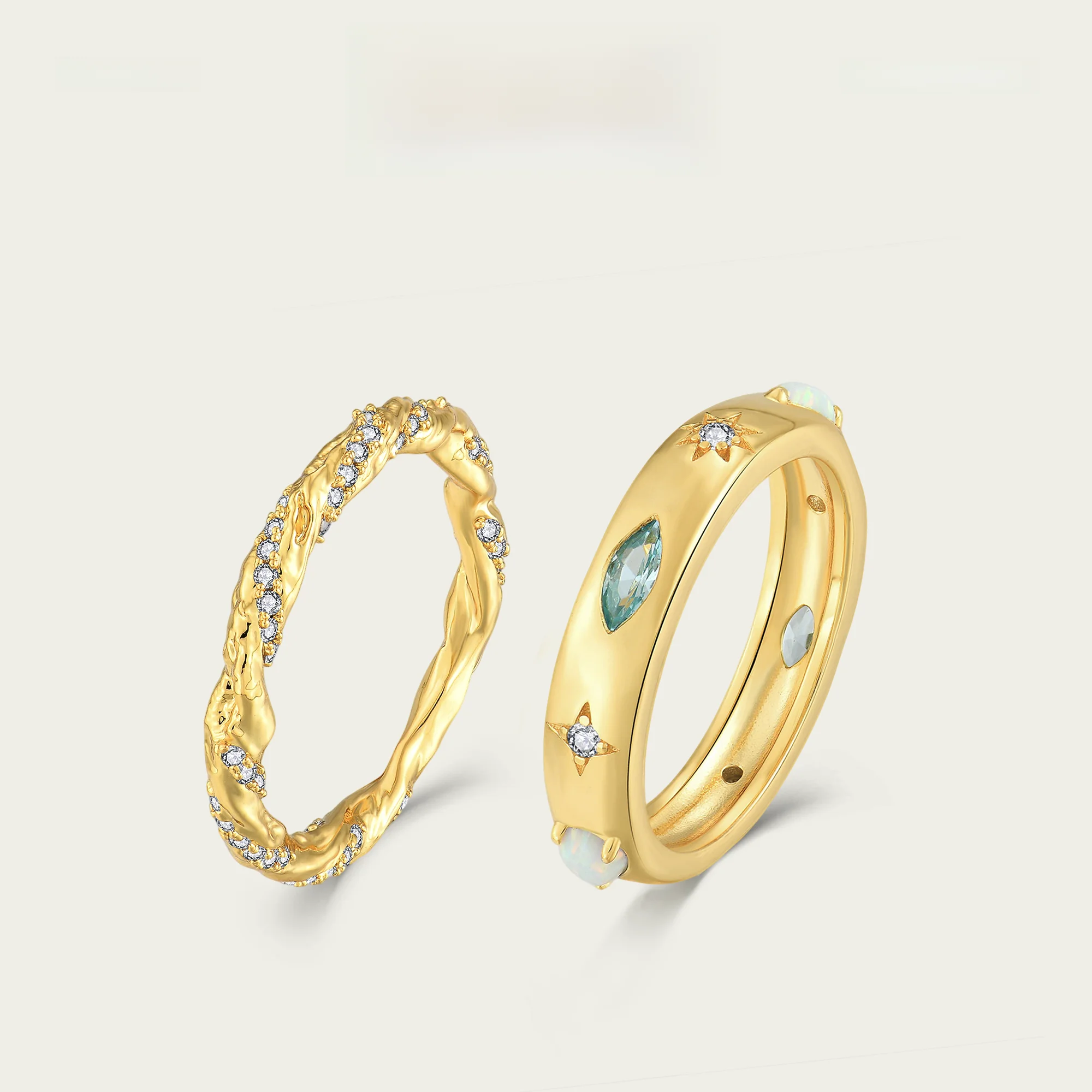 veke-luxury-gold-ring-set-elegant-daily-commute-sr21234a-fashionable-jewelry-accessory-for-women-alloy-material-round-shape