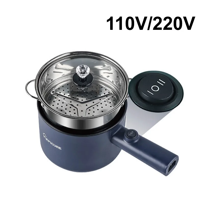 

110V/220V Multifunctional Electric Cooker Electric Wok Hot Pot Dormitory Non-stick Rice Cooker Noodle Cooker With Steamer 1.8L