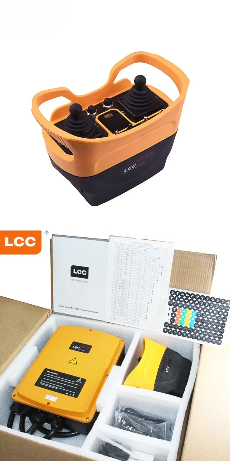 Clearance Q5000 2 Transmitter and 1 Receiver Industrial Remote Control Joystick for Concrete Pump Truck