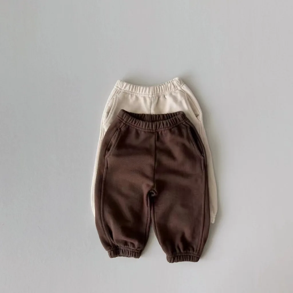 2025 Autunno Nuovo Bambino Pantaloni Allentati Delle Ragazze Dei Ragazzi Solido Pantaloni stile harem Pantaloni Della Tuta di Cotone Infantile Del