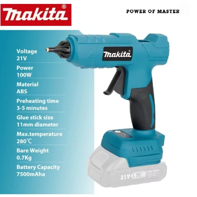 

Makita Hot Air Gun Cordless Electric Handheld Hot Glue Gun Repair DIY Tool Hot Melt Welding Anti-scald Nozzle