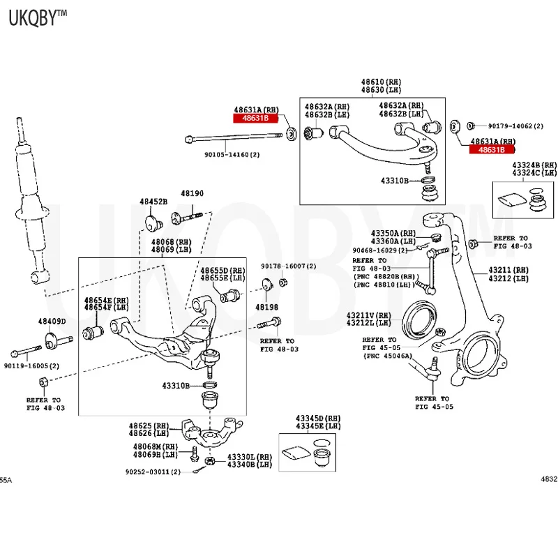 Imported To yo ta Hi gh lan de r/KL UG ER 2013-2019 9094802177 Buffer Block (for upper arm of right front suspension)