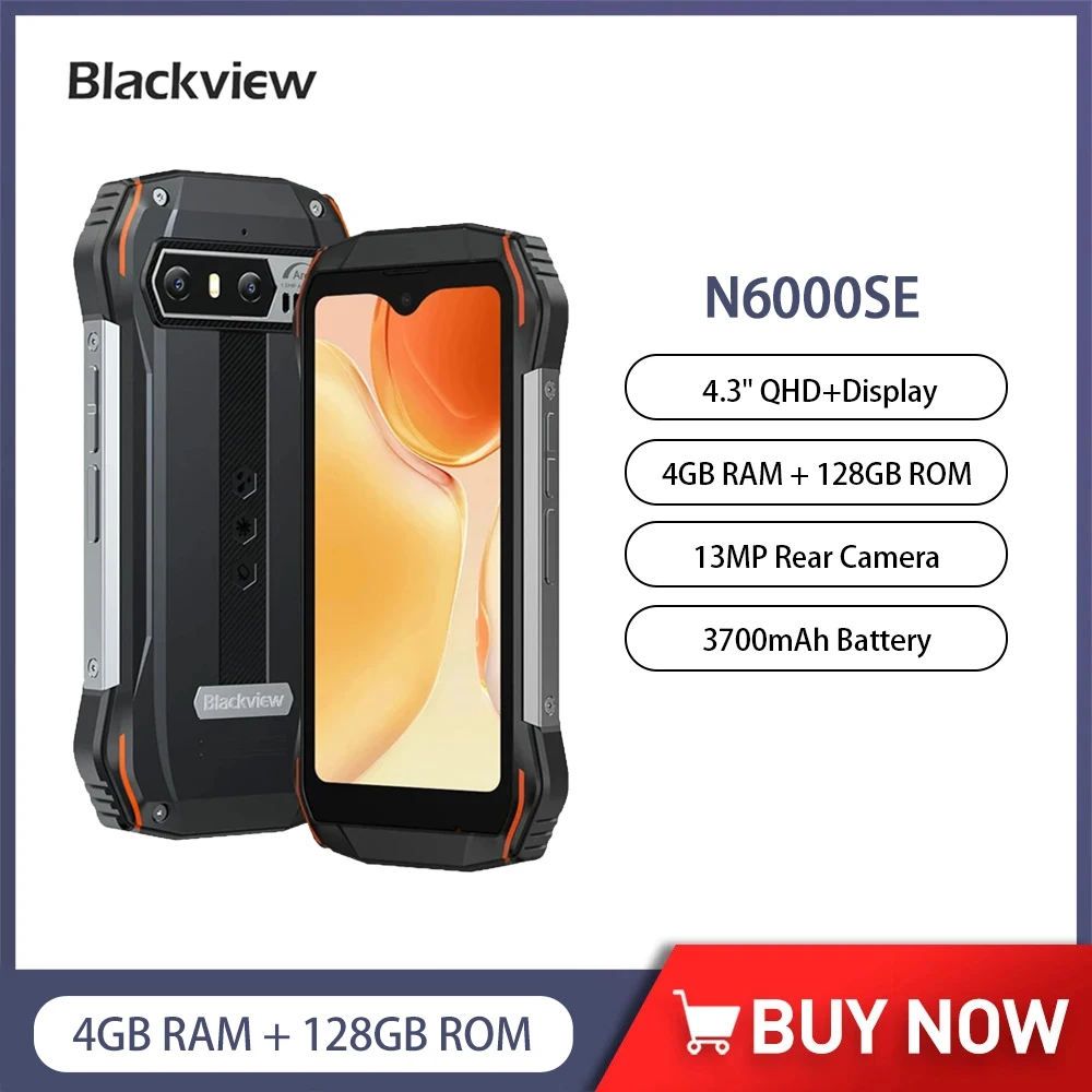 Blackview N6000se Robuuste Smartphone Android 13 4.3Inch 4Gb Ram 128Gb Rom Mobiele Telefoons 13mp Camera 3700Mah 4G Mini Mobiele Telefoon Nfc