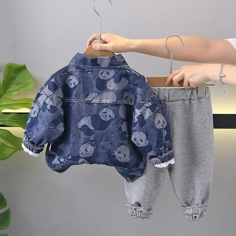 

New Spring Autumn Baby Girls Clothes Suit Children Boys Cartoon Jacket T-Shirt Pants 3Pcs/Sets Kids Clothing Infant Tracksuits