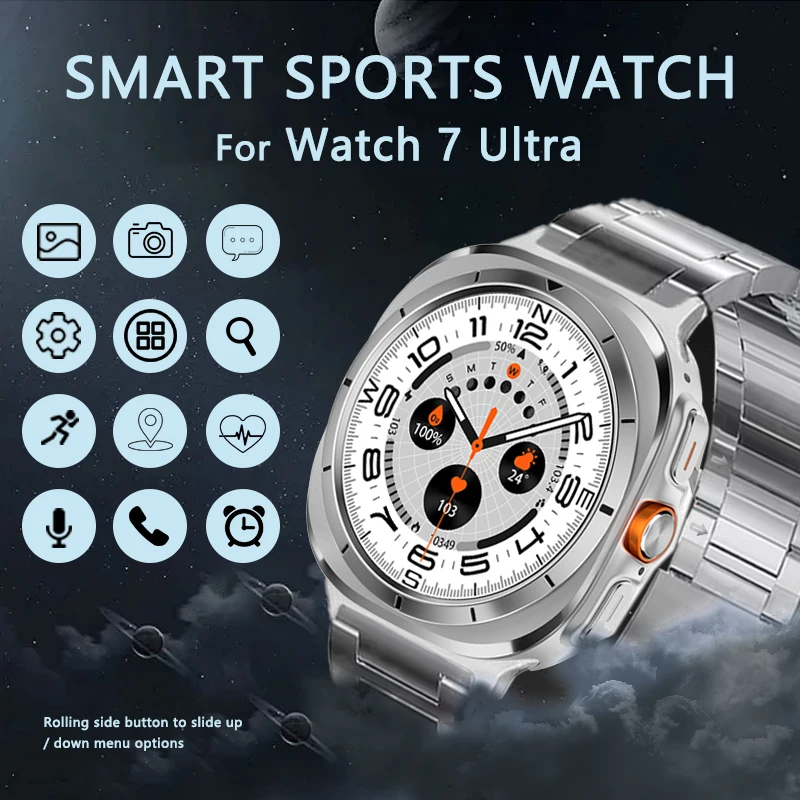 

Watch 7Ultra Multifunctional Smart Watch Music Control 24-Hour Health Monitoring Sports Tracker AMOLED Screen Smart Sports Watch