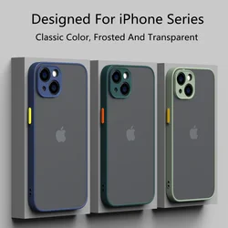 Luxury Matte Transparent Phone Case For iPhone 17 Air 16 E 15 14 13 12 11 Pro Max Plus Mini Silicone Clear Hard PC Back Cover