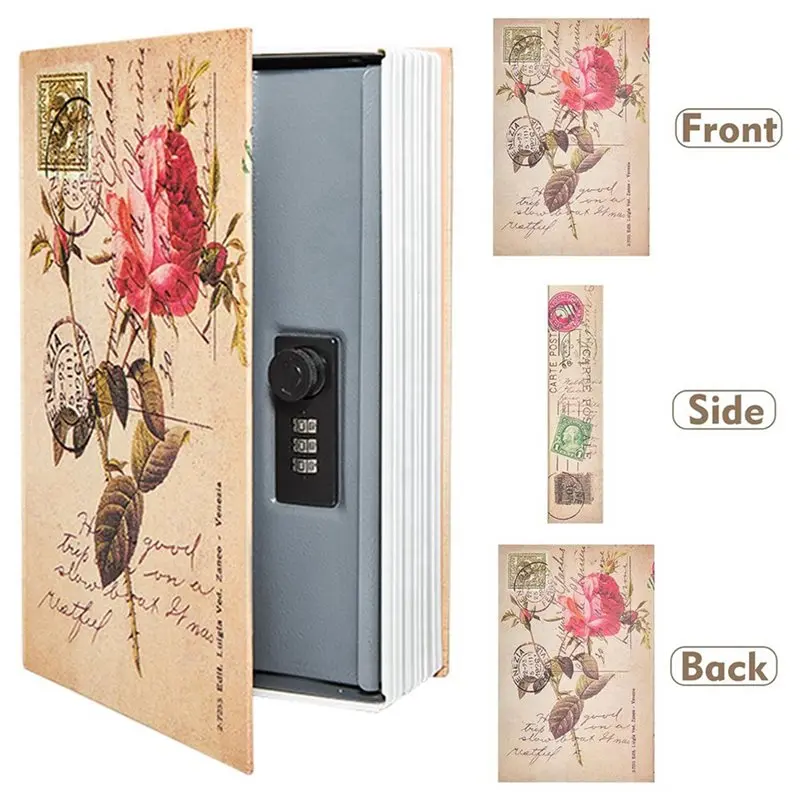 2X Decorative Book Safe Box With Password Lock, Vintage Faux Book Safe For Decoration, Secret Diversion Book,B