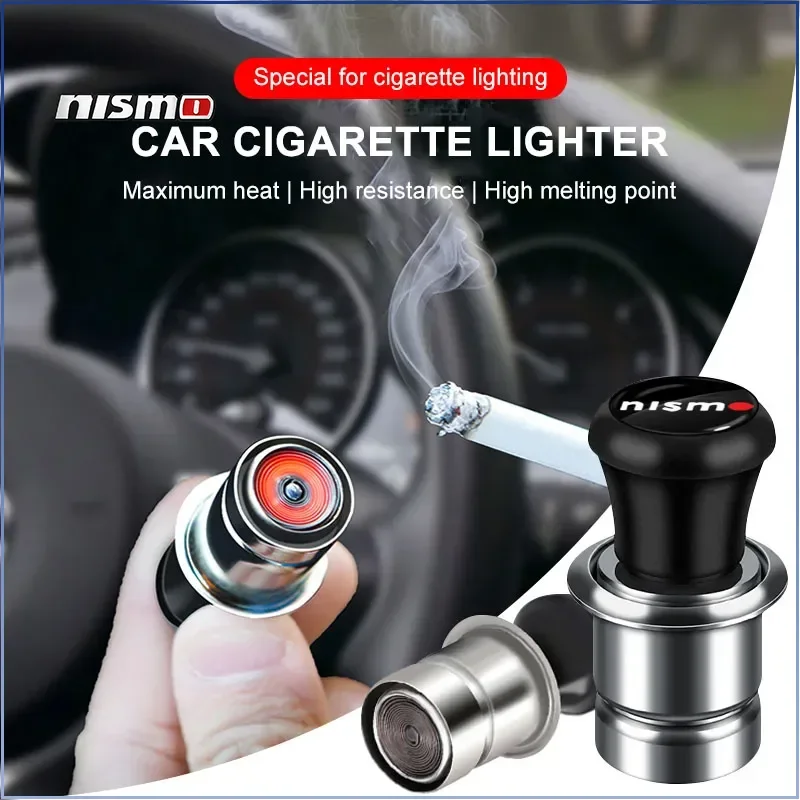 Car Windproof Flameless Cigarette Lighter Power Socket Plug Cigar Lighter for Nissan Tiida Teana Skyline X-trail Almera Hub Caps