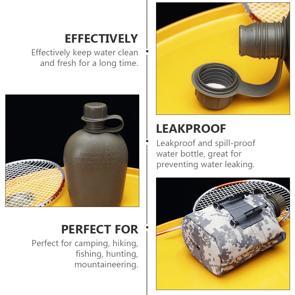 1 مجموعة العسكرية التمويه مقصف غلاية تسرب الغذاء الصف التخييم في الهواء الطلق التنزه بقاء زجاجة ماء المقصف العسكري